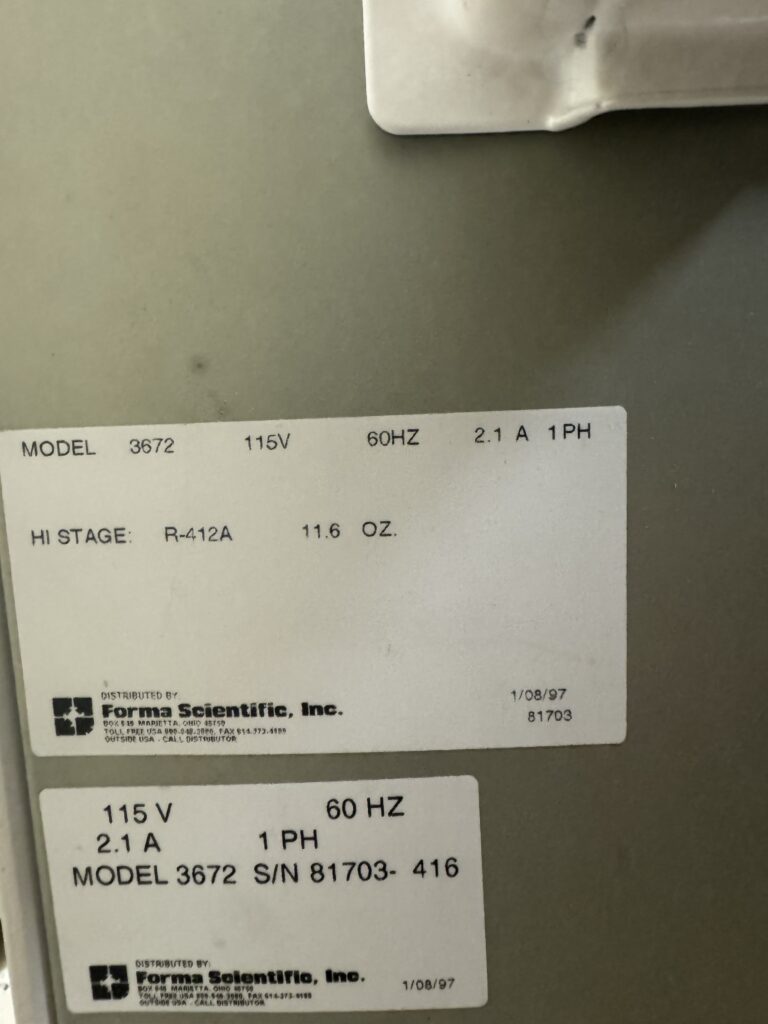 14055 Forma Scientific Lab Freezer Barcode